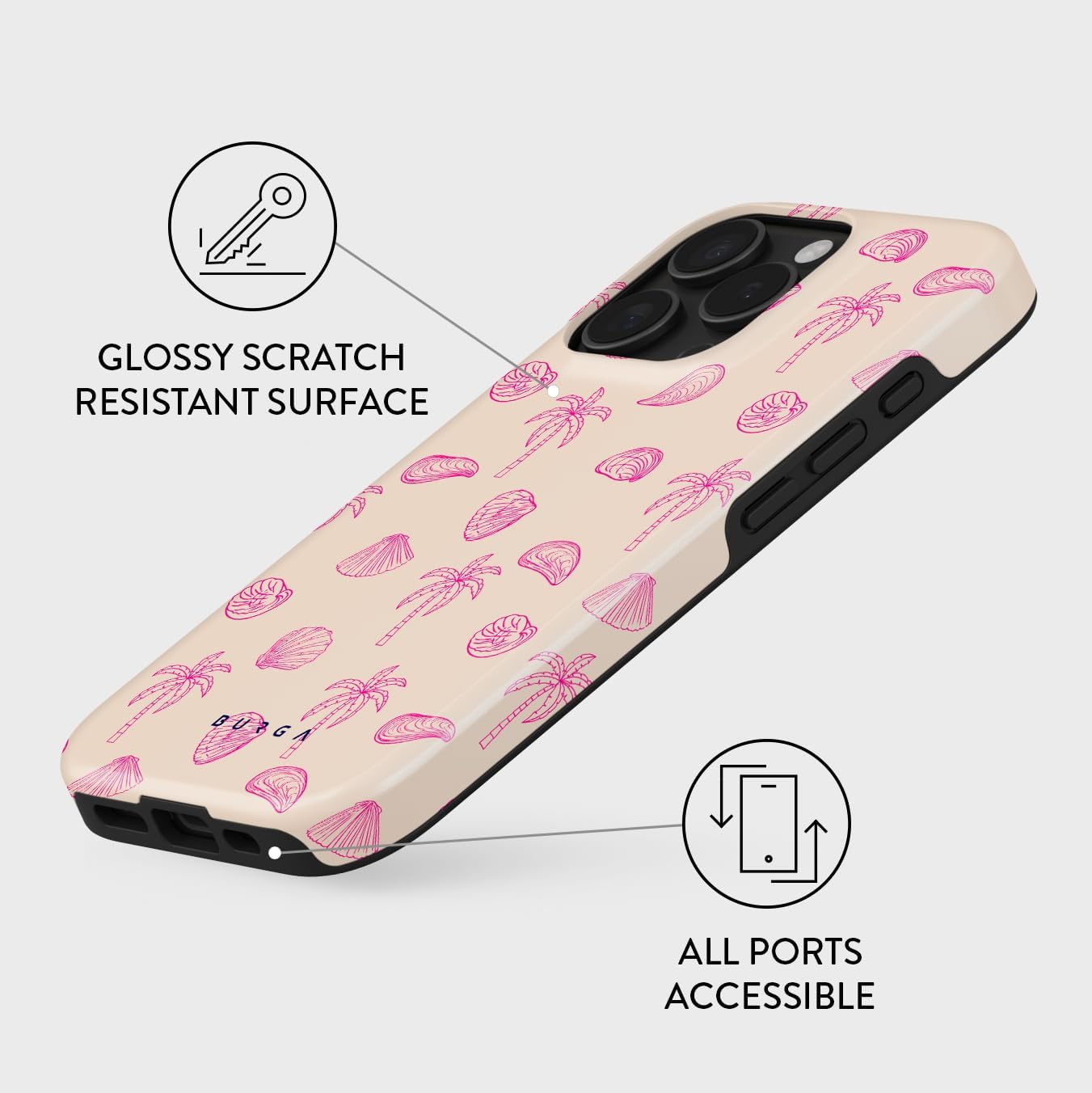 Unisex Phone Case for iPhone 15 Pro – Dual-Layer Hybrid Design with Shock-Absorbing TPU & Durable Exterior, Scratch-Resistant Finish and Raised Bezel Edge for Screen Protection & Daily Use