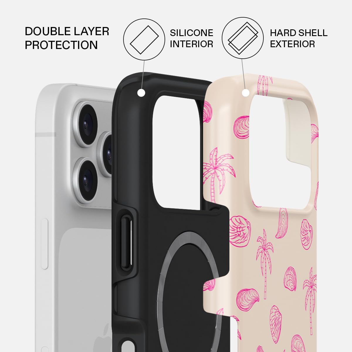 Unisex Phone Case for iPhone 15 Pro – Dual-Layer Hybrid Design with Shock-Absorbing TPU & Durable Exterior, Scratch-Resistant Finish and Raised Bezel Edge for Screen Protection & Daily Use