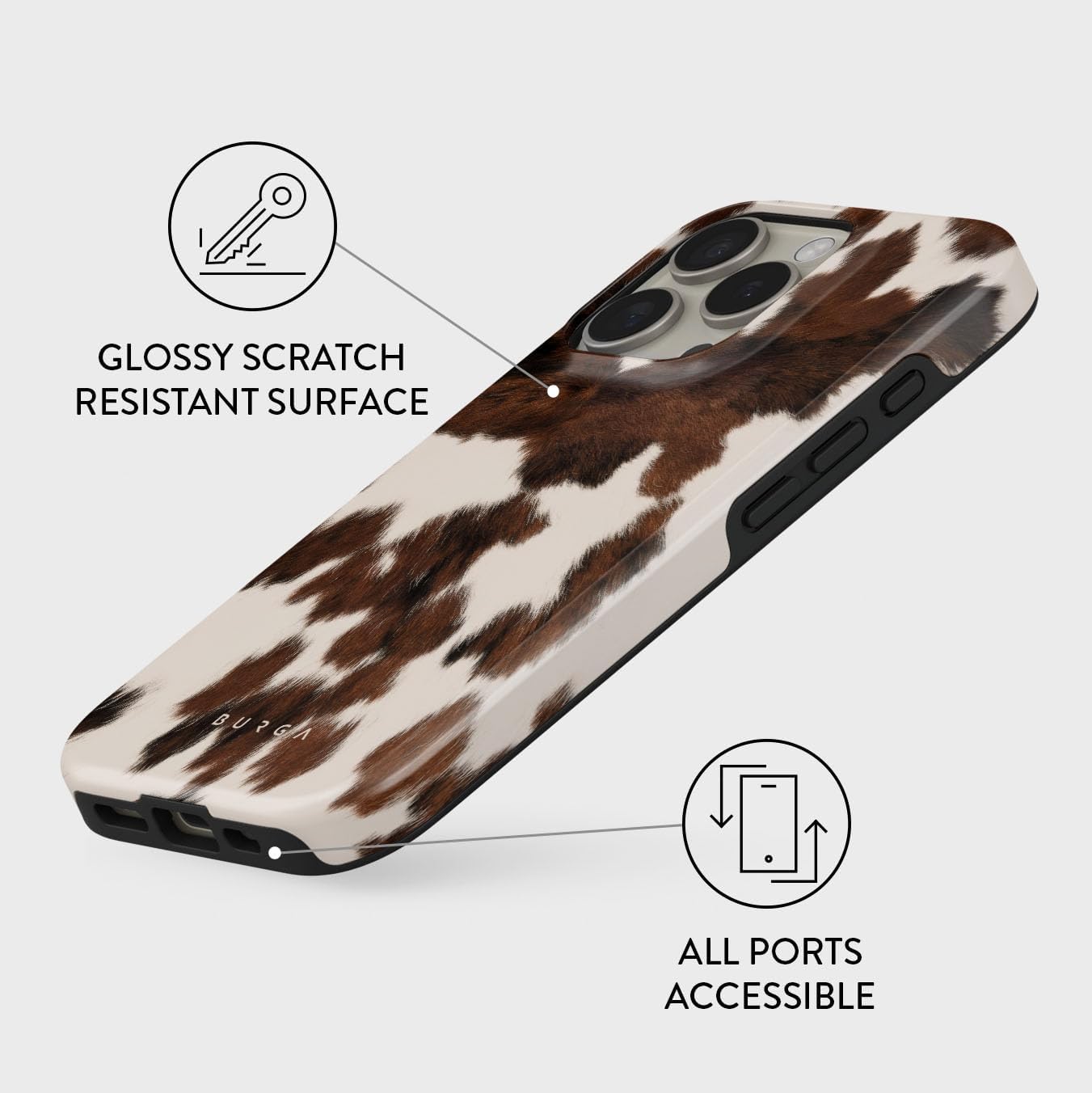 Unisex Phone Case for iPhone 15 Pro – Dual-Layer Hybrid Design with Shock-Absorbing TPU & Durable Exterior, Scratch-Resistant Finish and Raised Bezel Edge for Screen Protection & Daily Use
