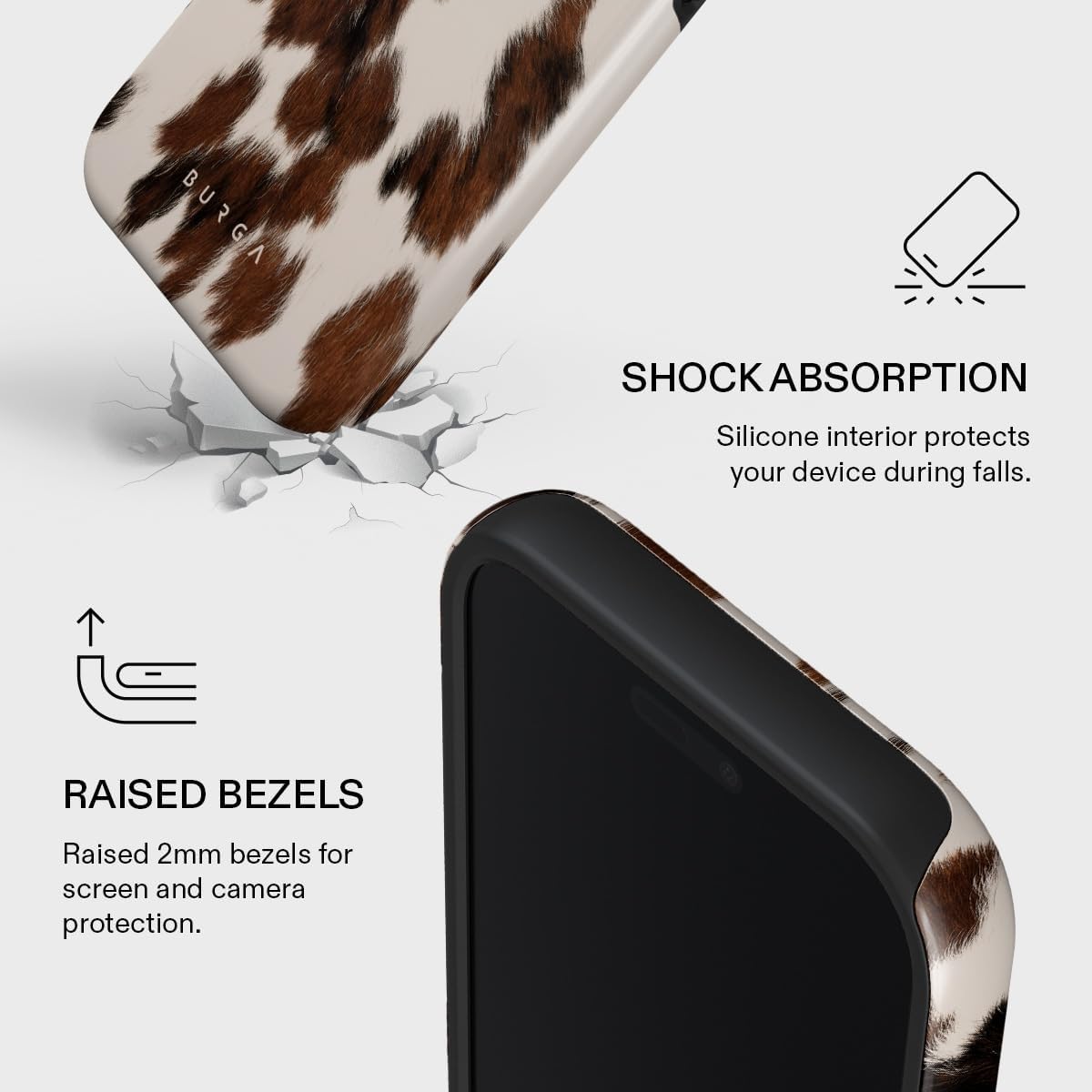 Unisex Phone Case for iPhone 15 Pro – Dual-Layer Hybrid Design with Shock-Absorbing TPU & Durable Exterior, Scratch-Resistant Finish and Raised Bezel Edge for Screen Protection & Daily Use
