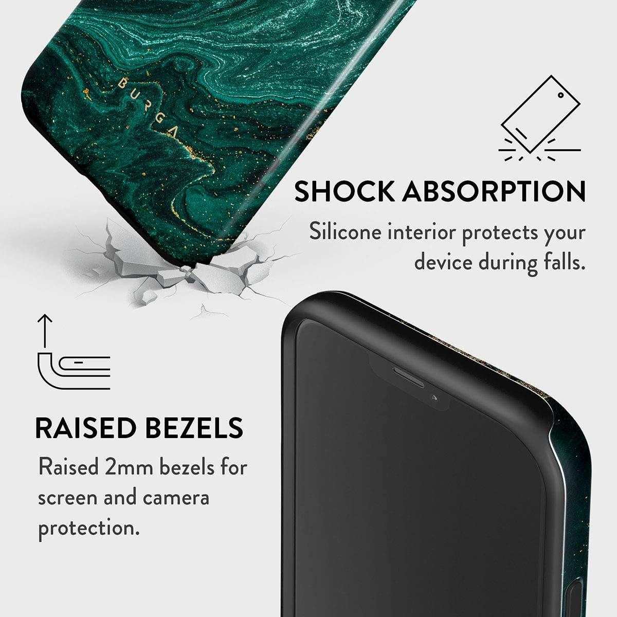 Unisex Phone Case for iPhone 15 Pro – Dual-Layer Hybrid Design with Shock-Absorbing TPU & Durable Exterior, Scratch-Resistant Finish and Raised Bezel Edge for Screen Protection & Daily Use