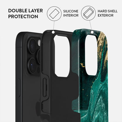 Unisex Phone Case for iPhone 15 Pro – Dual-Layer Hybrid Design with Shock-Absorbing TPU & Durable Exterior, Scratch-Resistant Finish and Raised Bezel Edge for Screen Protection & Daily Use