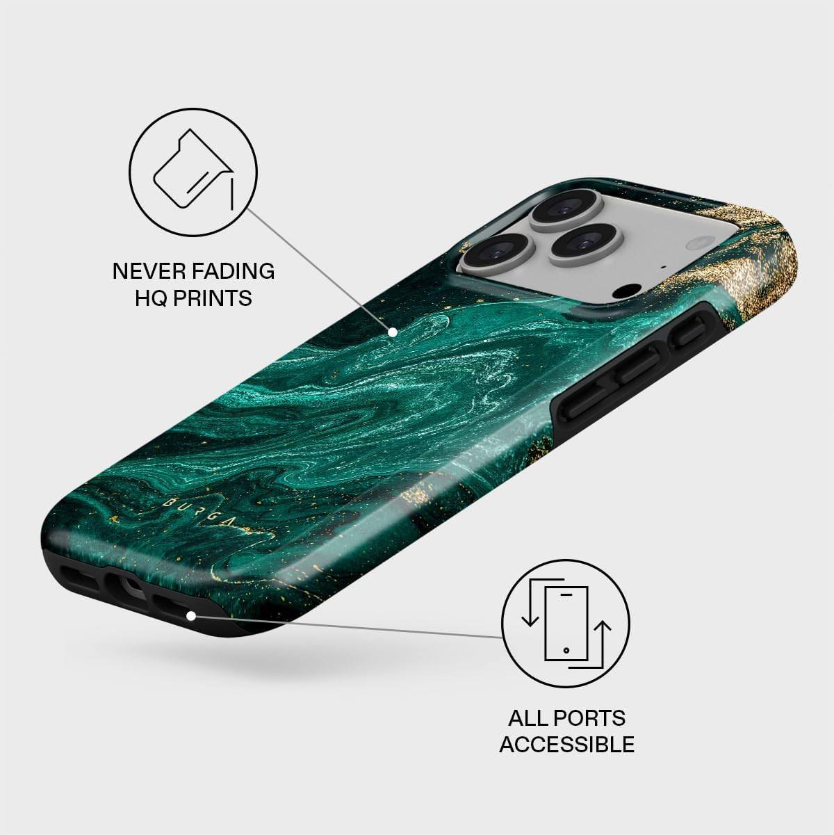 Unisex Phone Case for iPhone 15 Pro – Dual-Layer Hybrid Design with Shock-Absorbing TPU & Durable Exterior, Scratch-Resistant Finish and Raised Bezel Edge for Screen Protection & Daily Use