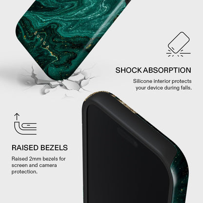Unisex Phone Case for iPhone 15 Pro – Dual-Layer Hybrid Design with Shock-Absorbing TPU & Durable Exterior, Scratch-Resistant Finish and Raised Bezel Edge for Screen Protection & Daily Use
