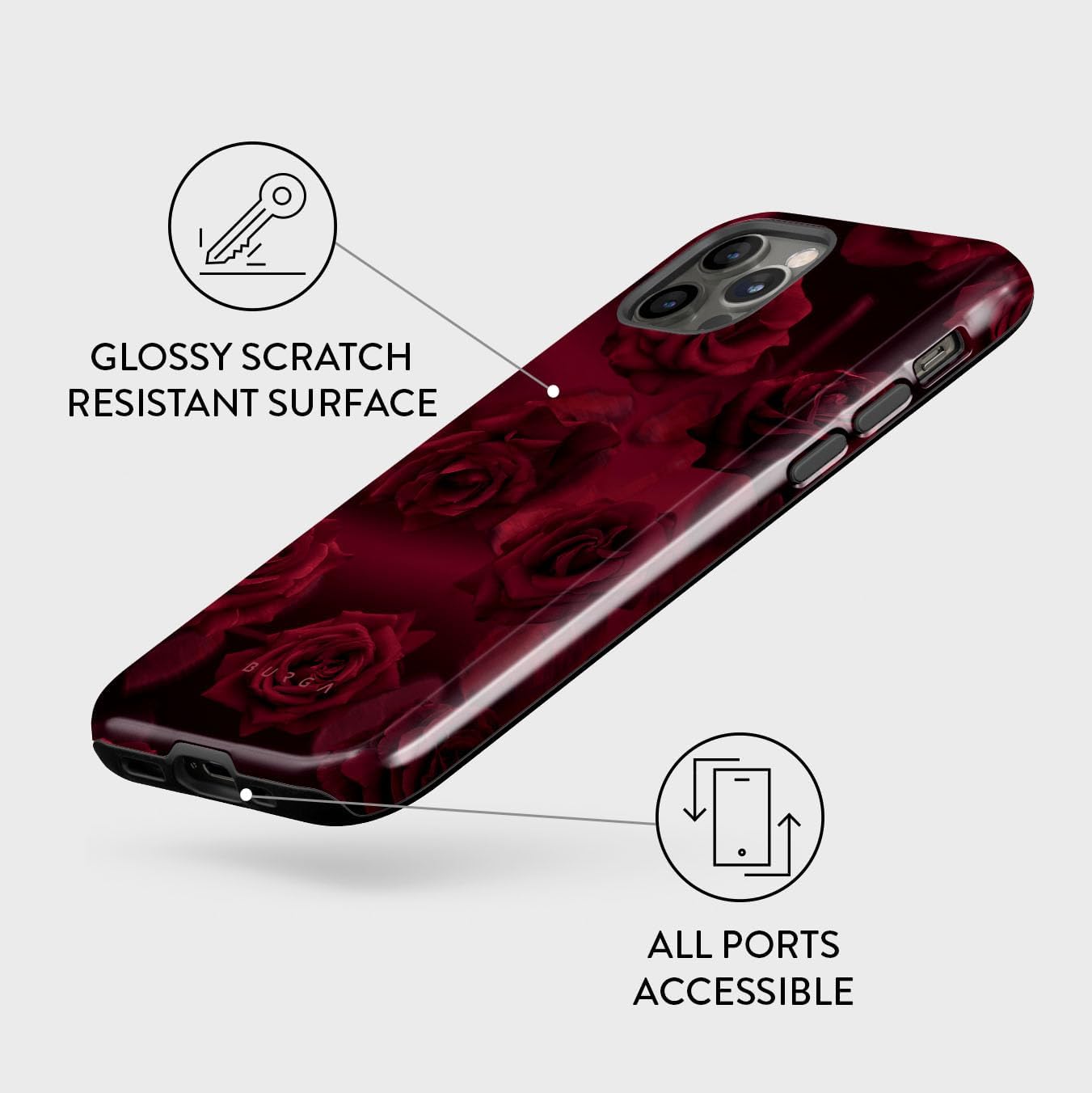 Unisex Phone Case for iPhone 15 Pro – Dual-Layer Hybrid Design with Shock-Absorbing TPU & Durable Exterior, Scratch-Resistant Finish and Raised Bezel Edge for Screen Protection & Daily Use