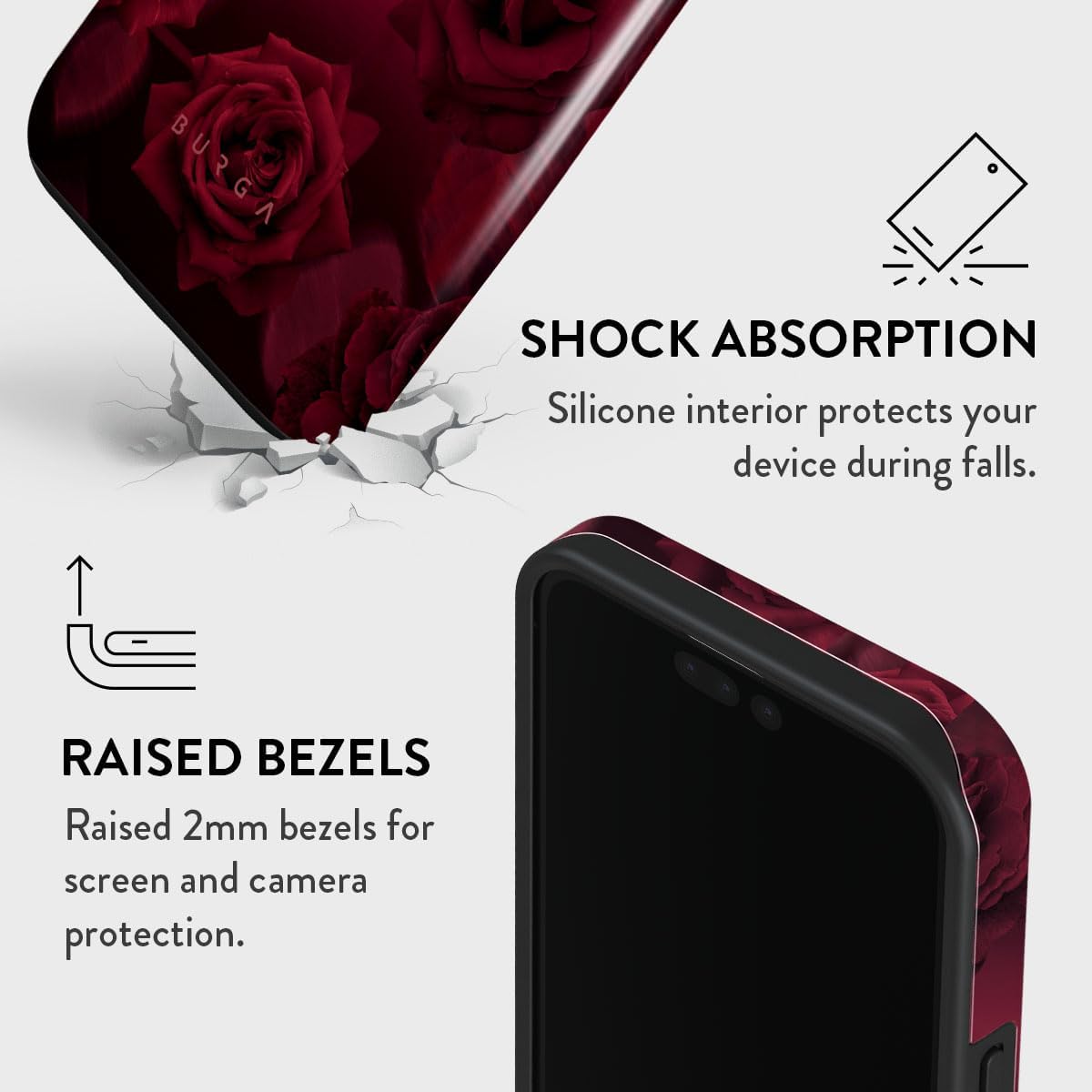 Unisex Phone Case for iPhone 15 Pro – Dual-Layer Hybrid Design with Shock-Absorbing TPU & Durable Exterior, Scratch-Resistant Finish and Raised Bezel Edge for Screen Protection & Daily Use