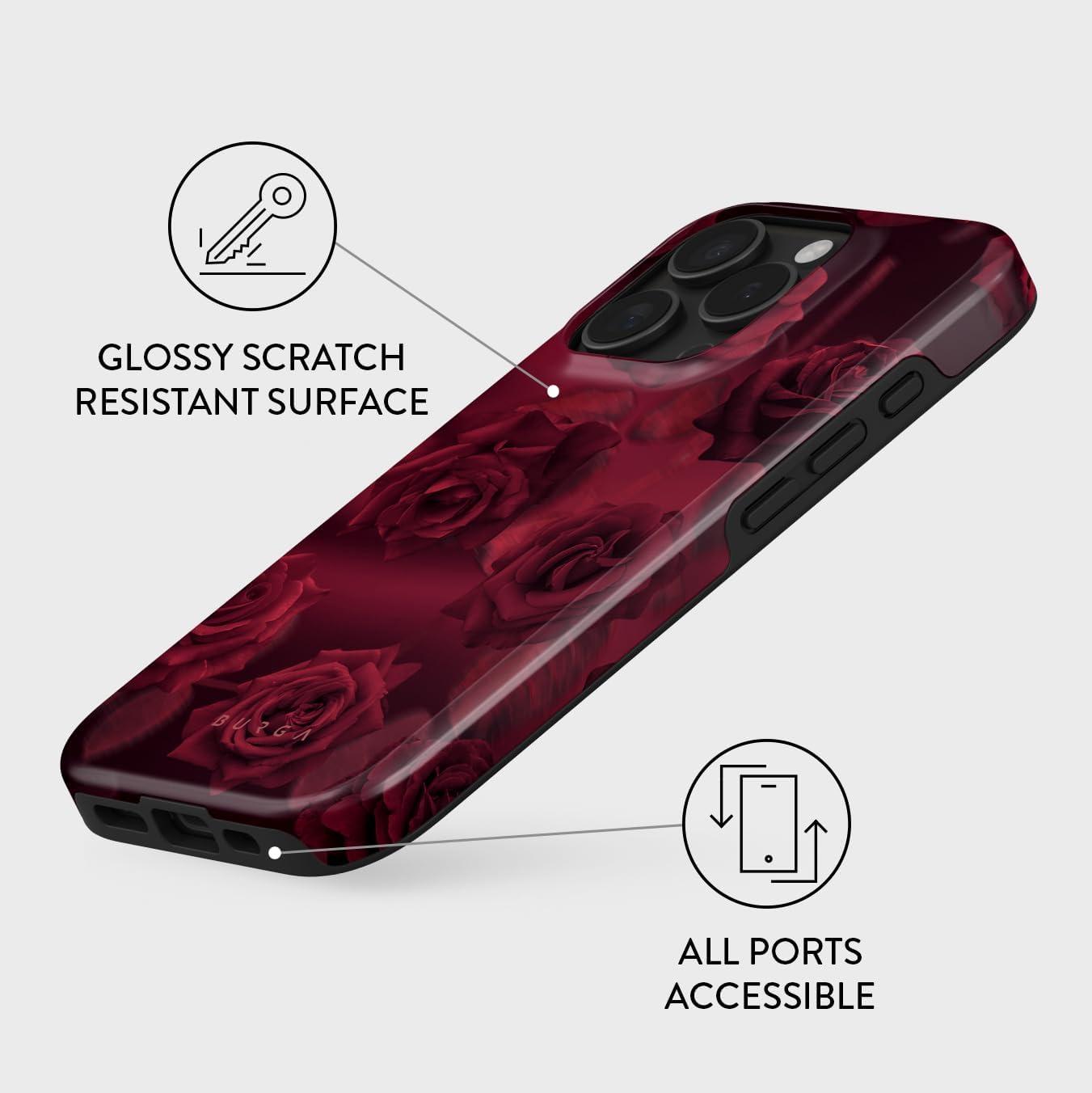 Unisex Phone Case for iPhone 15 Pro – Dual-Layer Hybrid Design with Shock-Absorbing TPU & Durable Exterior, Scratch-Resistant Finish and Raised Bezel Edge for Screen Protection & Daily Use