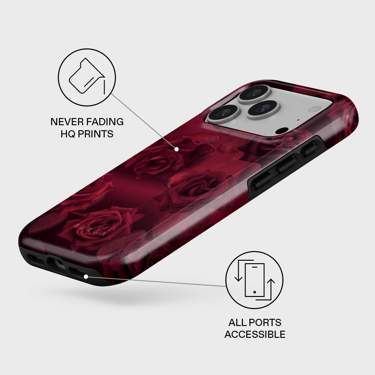 Unisex Phone Case for iPhone 15 Pro – Dual-Layer Hybrid Design with Shock-Absorbing TPU & Durable Exterior, Scratch-Resistant Finish and Raised Bezel Edge for Screen Protection & Daily Use