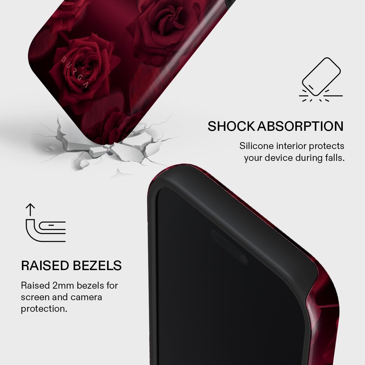 Unisex Phone Case for iPhone 15 Pro – Dual-Layer Hybrid Design with Shock-Absorbing TPU & Durable Exterior, Scratch-Resistant Finish and Raised Bezel Edge for Screen Protection & Daily Use