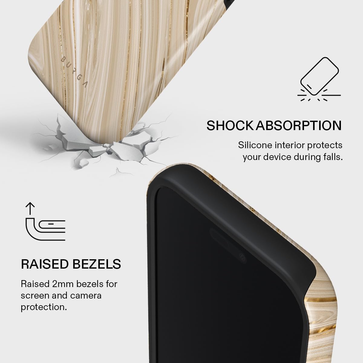 Unisex Phone Case for iPhone 15 Pro – Dual-Layer Hybrid Design with Shock-Absorbing TPU & Durable Exterior, Scratch-Resistant Finish and Raised Bezel Edge for Screen Protection & Daily Use