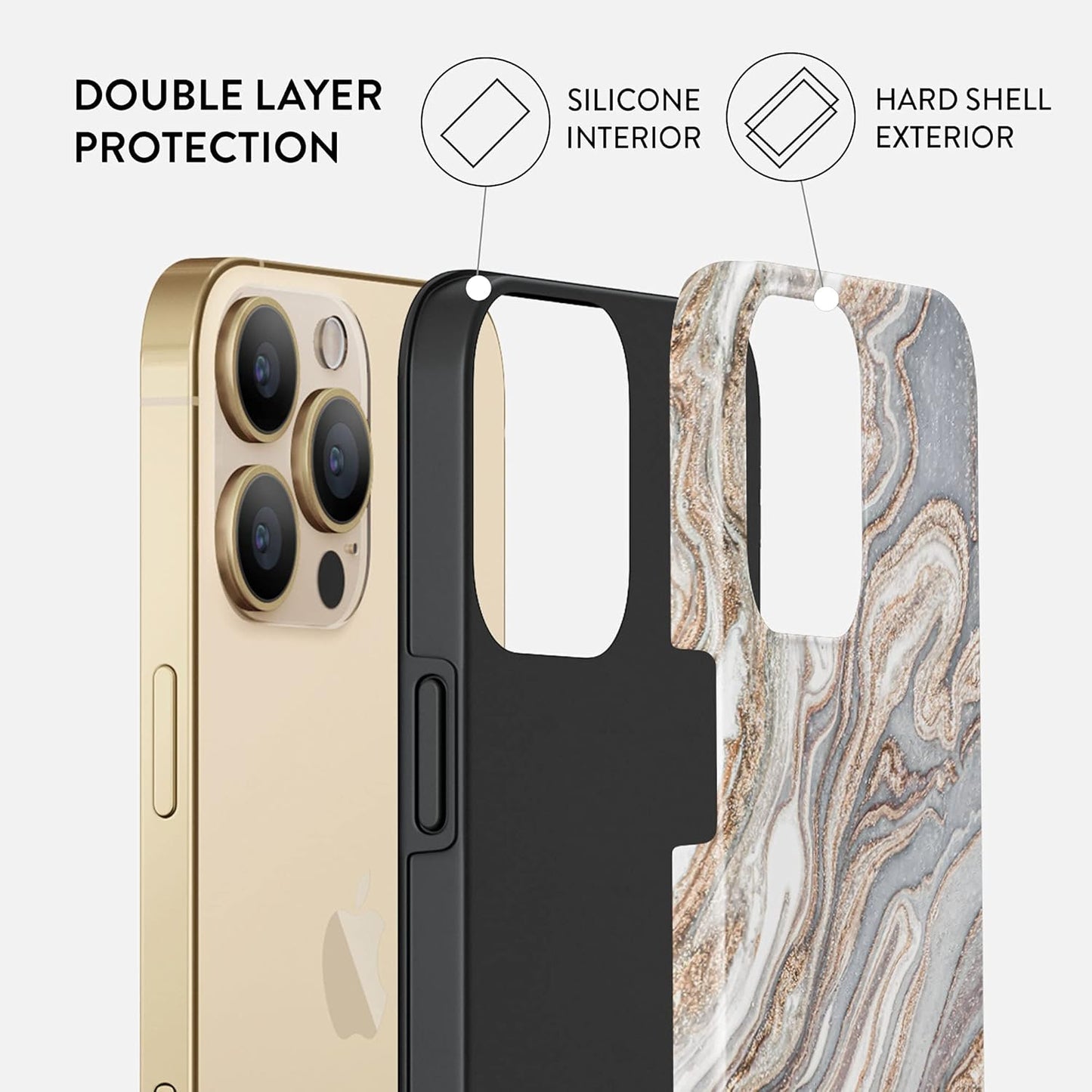 Unisex Phone Case for iPhone 15 Pro – Dual-Layer Hybrid Design with Shock-Absorbing TPU & Durable Exterior, Scratch-Resistant Finish and Raised Bezel Edge for Screen Protection & Daily Use