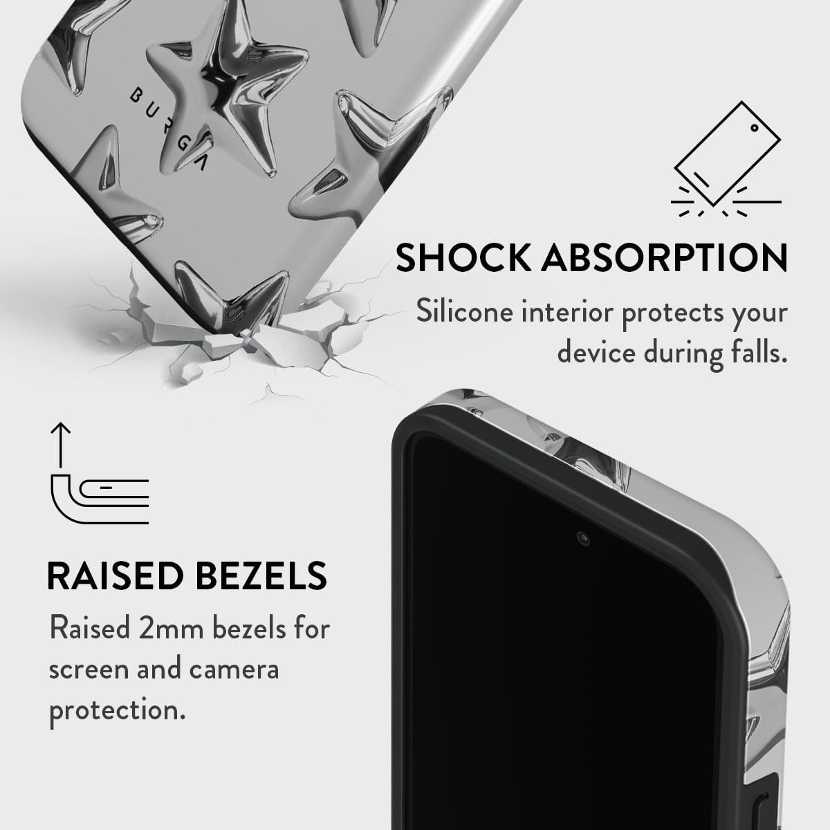 Unisex Phone Case for iPhone 15 Pro – Dual-Layer Hybrid Design with Shock-Absorbing TPU & Durable Exterior, Scratch-Resistant Finish and Raised Bezel Edge for Screen Protection & Daily Use