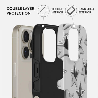 Unisex Phone Case for iPhone 15 Pro – Dual-Layer Hybrid Design with Shock-Absorbing TPU & Durable Exterior, Scratch-Resistant Finish and Raised Bezel Edge for Screen Protection & Daily Use