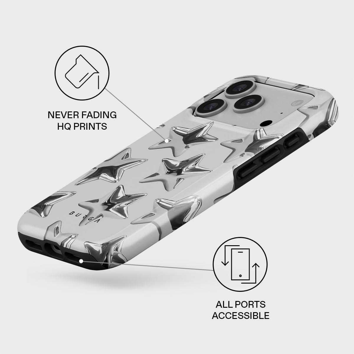 Unisex Phone Case for iPhone 15 Pro – Dual-Layer Hybrid Design with Shock-Absorbing TPU & Durable Exterior, Scratch-Resistant Finish and Raised Bezel Edge for Screen Protection & Daily Use