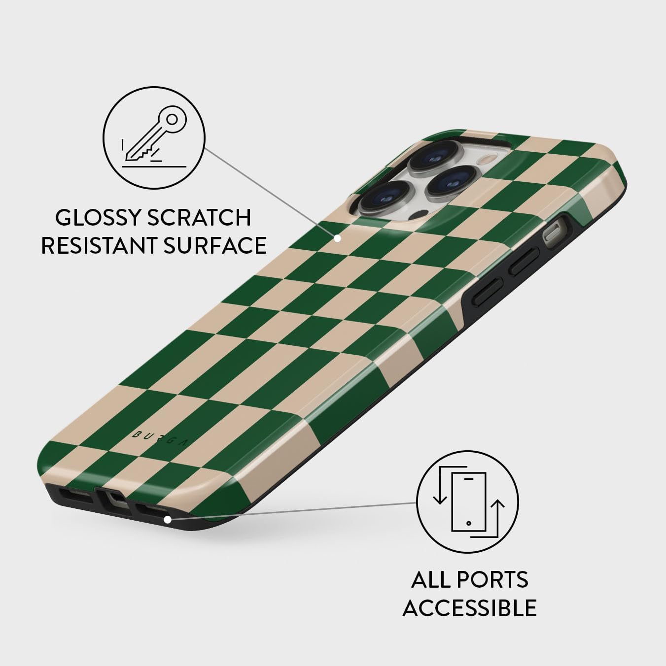 Unisex Phone Case for iPhone 15 Pro – Dual-Layer Hybrid Design with Shock-Absorbing TPU & Durable Exterior, Scratch-Resistant Finish and Raised Bezel Edge for Screen Protection & Daily Use