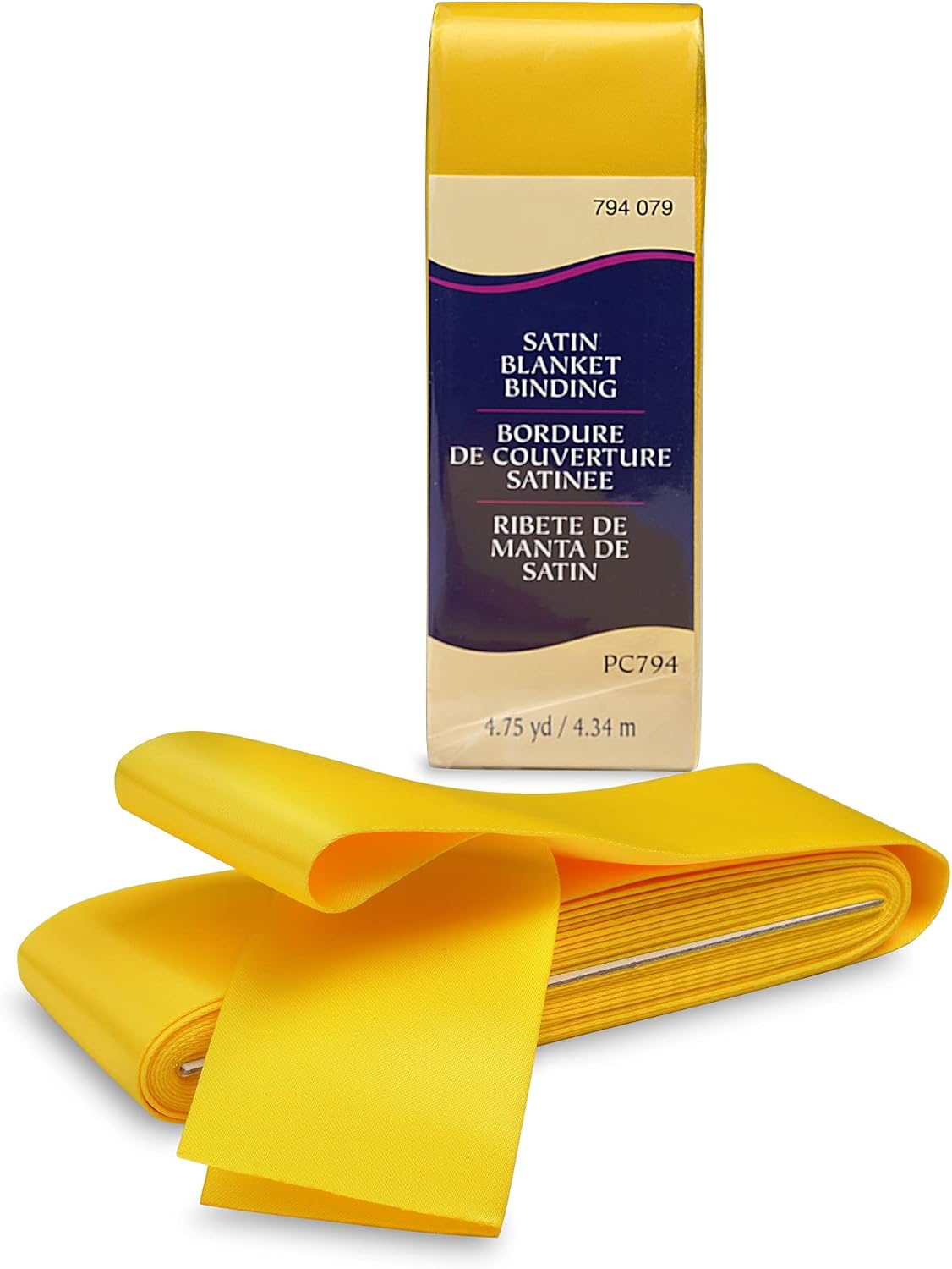 Canary Yellow Satin Blanket Binding Tape 2" x 4 3/4 Yards – Single Fold Satin Quilt Binding for Blanket Edges, Glossy Polyester Trim for Sewing, Quilting, Baby Blankets, Crafts, and Fabric Projects