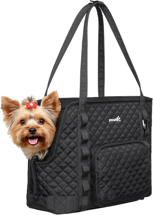 Dog Purse Carrier, Dog Carrier with Pockets for Small Dogs,XL,Khaki | Breathable,Foldable,Large Pocket,Built-in safety Rope,Machine washable,Under 13 Lbs