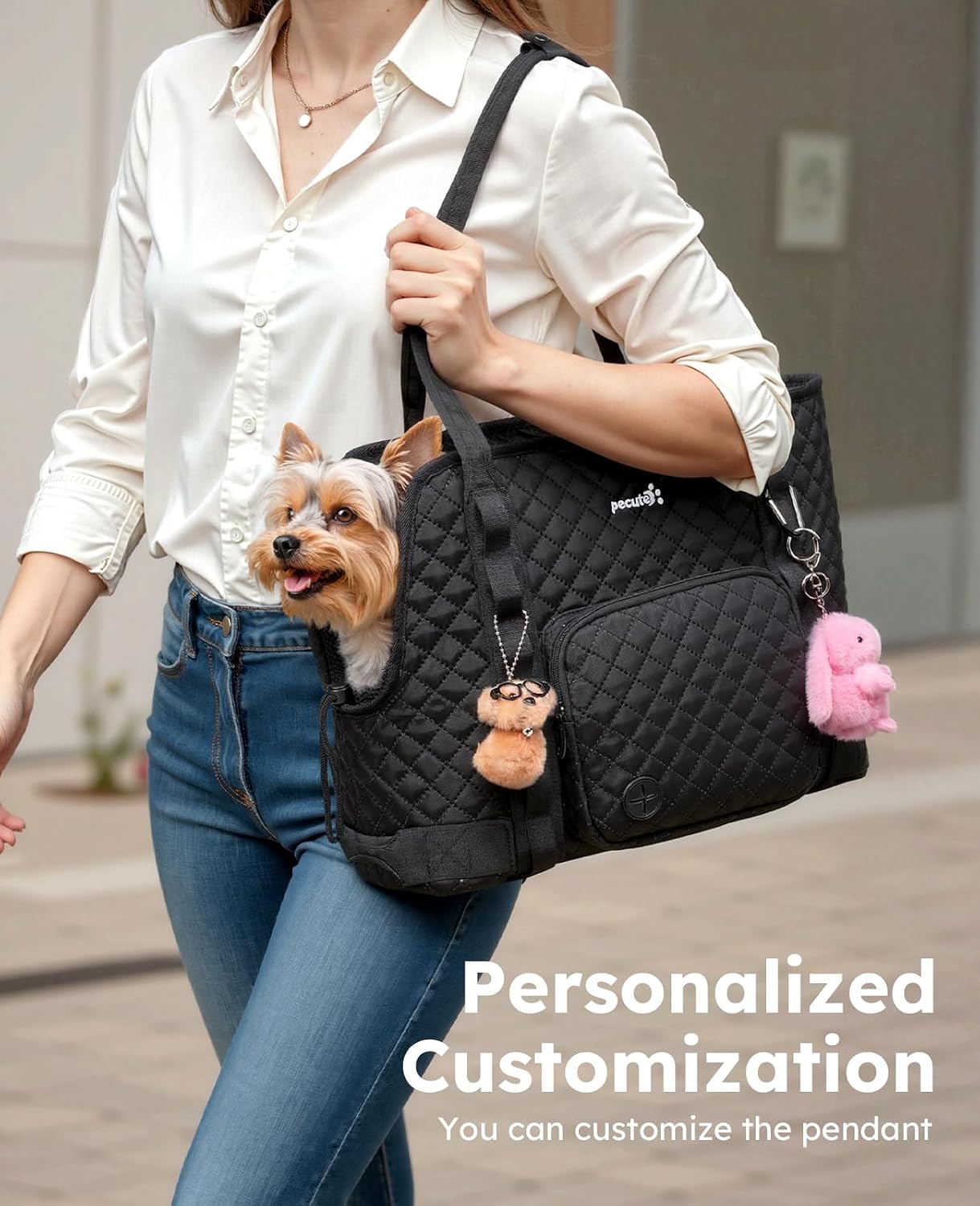 Dog Purse Carrier, Dog Carrier with Pockets for Small Dogs,XL,Khaki | Breathable,Foldable,Large Pocket,Built-in safety Rope,Machine washable,Under 13 Lbs