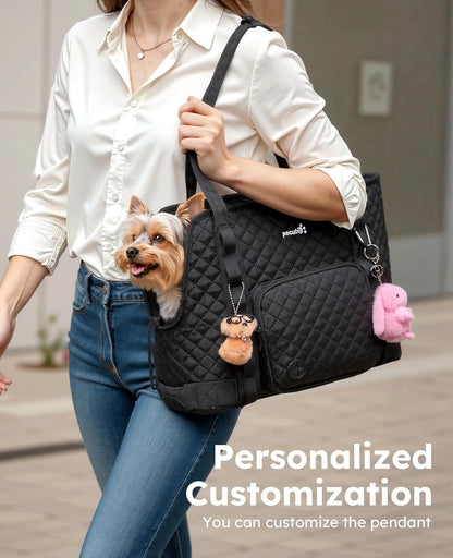 Dog Purse Carrier, Dog Carrier with Pockets for Small Dogs,XL,Khaki | Breathable,Foldable,Large Pocket,Built-in safety Rope,Machine washable,Under 13 Lbs