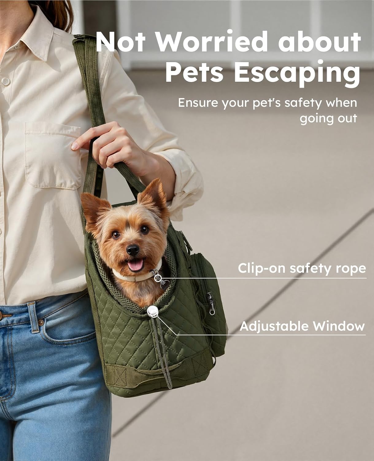Dog Purse Carrier, Dog Carrier with Pockets for Small Dogs,XL,Khaki | Breathable,Foldable,Large Pocket,Built-in safety Rope,Machine washable,Under 13 Lbs