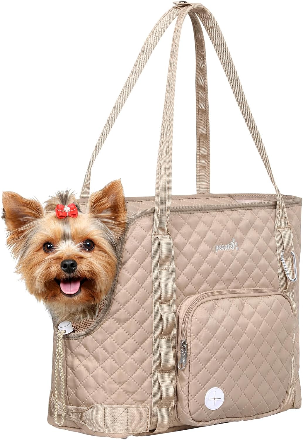 Dog Purse Carrier, Dog Carrier with Pockets for Small Dogs,XL,Khaki | Breathable,Foldable,Large Pocket,Built-in safety Rope,Machine washable,Under 13 Lbs