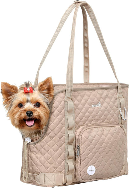 Dog Purse Carrier, Dog Carrier with Pockets for Small Dogs,XL,Khaki | Breathable,Foldable,Large Pocket,Built-in safety Rope,Machine washable,Under 13 Lbs