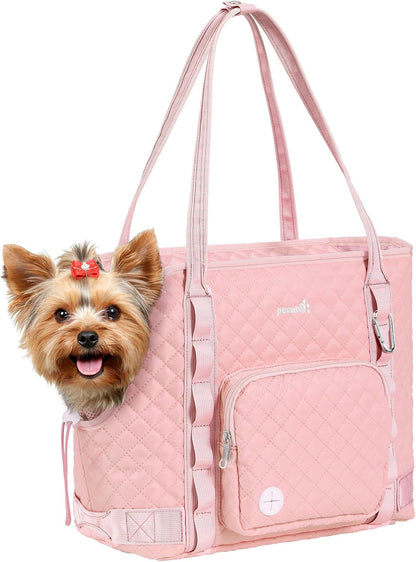Dog Purse Carrier, Dog Carrier with Pockets for Small Dogs,XL,Khaki | Breathable,Foldable,Large Pocket,Built-in safety Rope,Machine washable,Under 13 Lbs