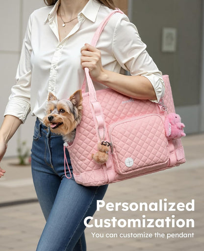 Dog Purse Carrier, Dog Carrier with Pockets for Small Dogs,XL,Khaki | Breathable,Foldable,Large Pocket,Built-in safety Rope,Machine washable,Under 13 Lbs