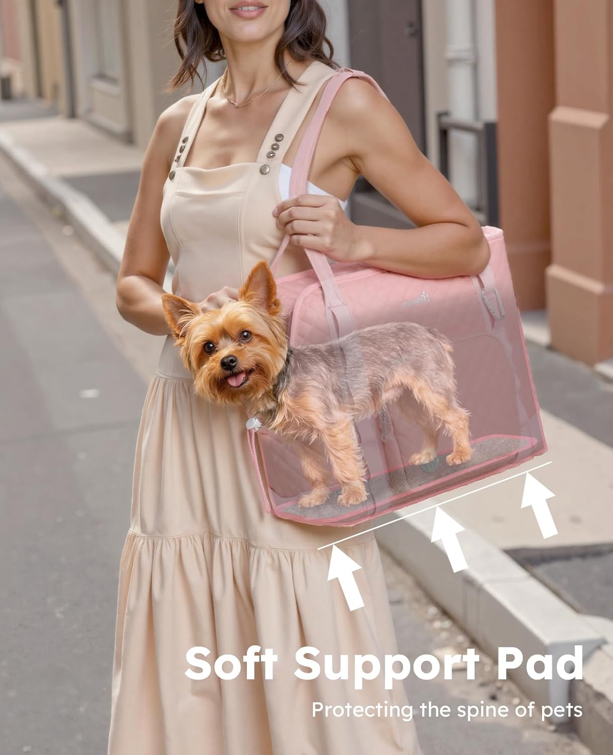 Dog Purse Carrier, Dog Carrier with Pockets for Small Dogs,XL,Khaki | Breathable,Foldable,Large Pocket,Built-in safety Rope,Machine washable,Under 13 Lbs