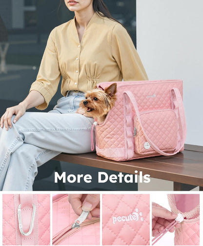 Dog Purse Carrier, Dog Carrier with Pockets for Small Dogs,XL,Khaki | Breathable,Foldable,Large Pocket,Built-in safety Rope,Machine washable,Under 13 Lbs
