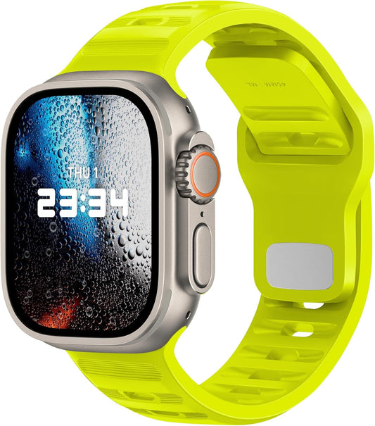 UC1 Band for Apple Watch Bands Women Men Se Ultra 2 40mm 44mm 46mm 42mm 45mm 41mm 38mm 49mm Series 11 10 9 8 7 6 5 4 3 iWatch Sport Strap Silicone Fluorescent Yellow