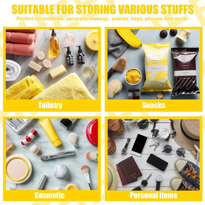 Cheer Chenille Letter Bags Clear Makeup Bag, Cheerleader Gifts Cosmetic Bag, Varsity Preppy Patch Flat Pouch Cheer Accessories, Waterproof PVC Organizer Toiletry Bag for Women Girls Yellow