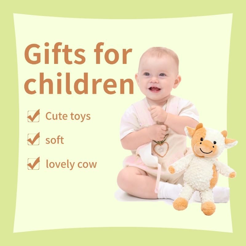 Cow Plush Doll Toy - 11.8 inch for Girls & Boys (Stand Cow Yellow)
