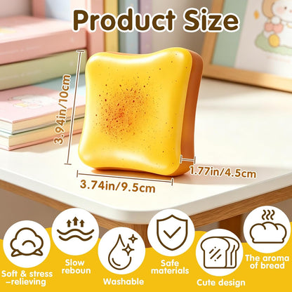 Bread Butter Squishy, Slow Rising Bread,Bread Squishy, Realistic Fidget Squishy Toy with Butter Scent for Stress Relief & Anxiety, Sensory Squeeze Toys for Adults (Yellow)