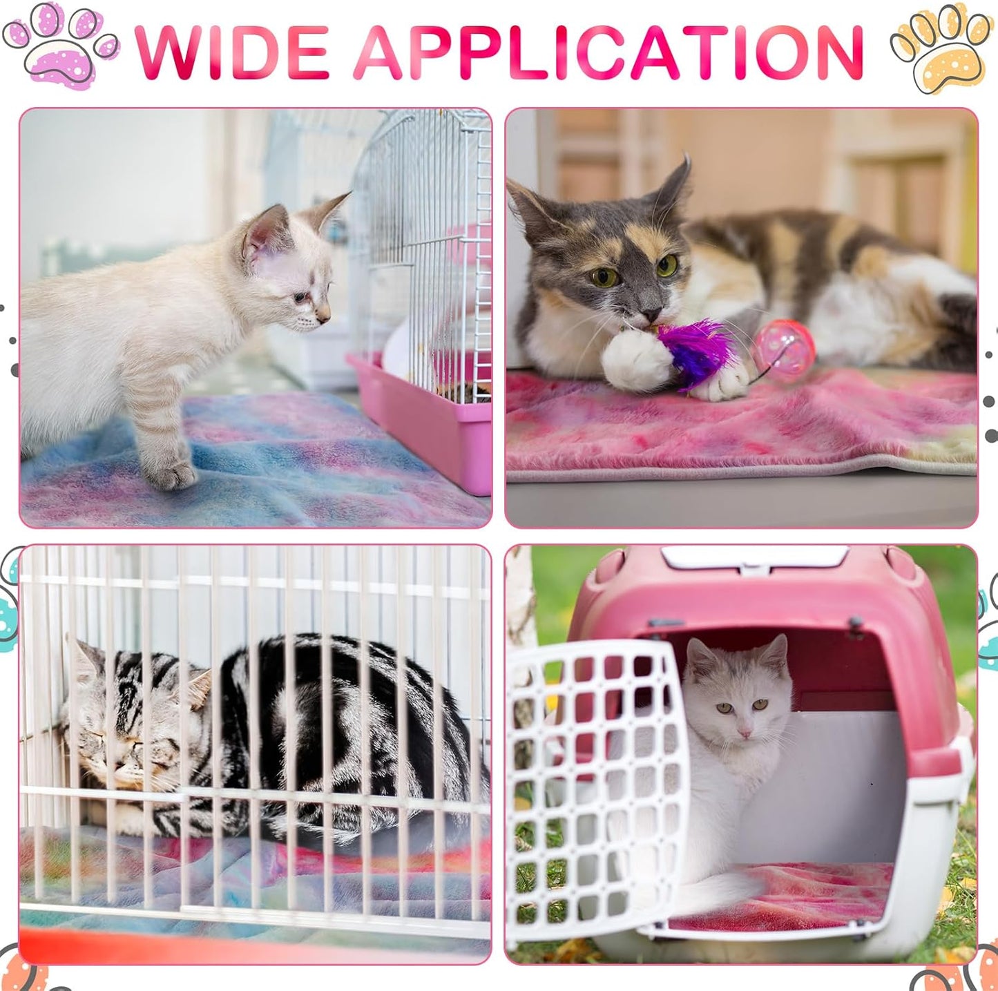 4 Pcs Waterproof Guinea Pig Blankets Washable Small Animal Fleece Bedding Absorbent Guinea Pig Cage Liners Reusable Training Pee Pad Pet Sleep Mat for Hamster(Tie Dye Pattern,12 x 12 Inch)