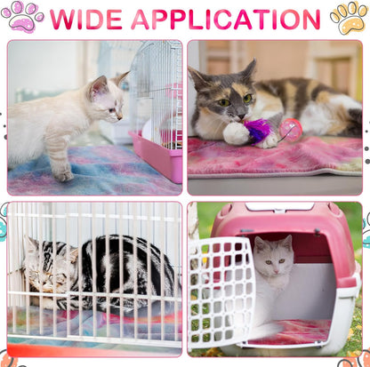 4 Pcs Waterproof Guinea Pig Blankets Washable Small Animal Fleece Bedding Absorbent Guinea Pig Cage Liners Reusable Training Pee Pad Pet Sleep Mat for Hamster(Tie Dye Pattern,12 x 12 Inch)