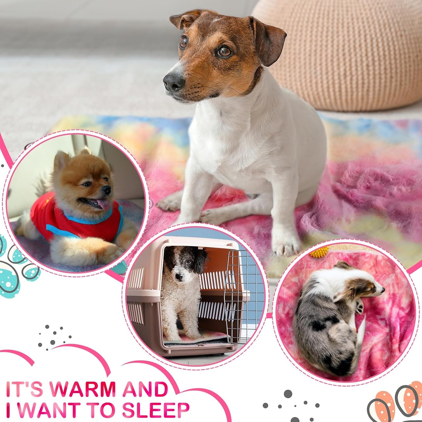 4 Pcs Waterproof Guinea Pig Blankets Washable Small Animal Fleece Bedding Absorbent Guinea Pig Cage Liners Reusable Training Pee Pad Pet Sleep Mat for Hamster(Tie Dye Pattern,12 x 12 Inch)
