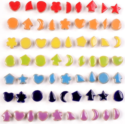 1cm Micro Ceramic Mosaic Tiles for Kids DIY Craft Bulk, Micro Mosaics Pieces suplplies fo Making Mosaic for DIY Craft Photo Frame Kits, Plant Pot, Vases etc.