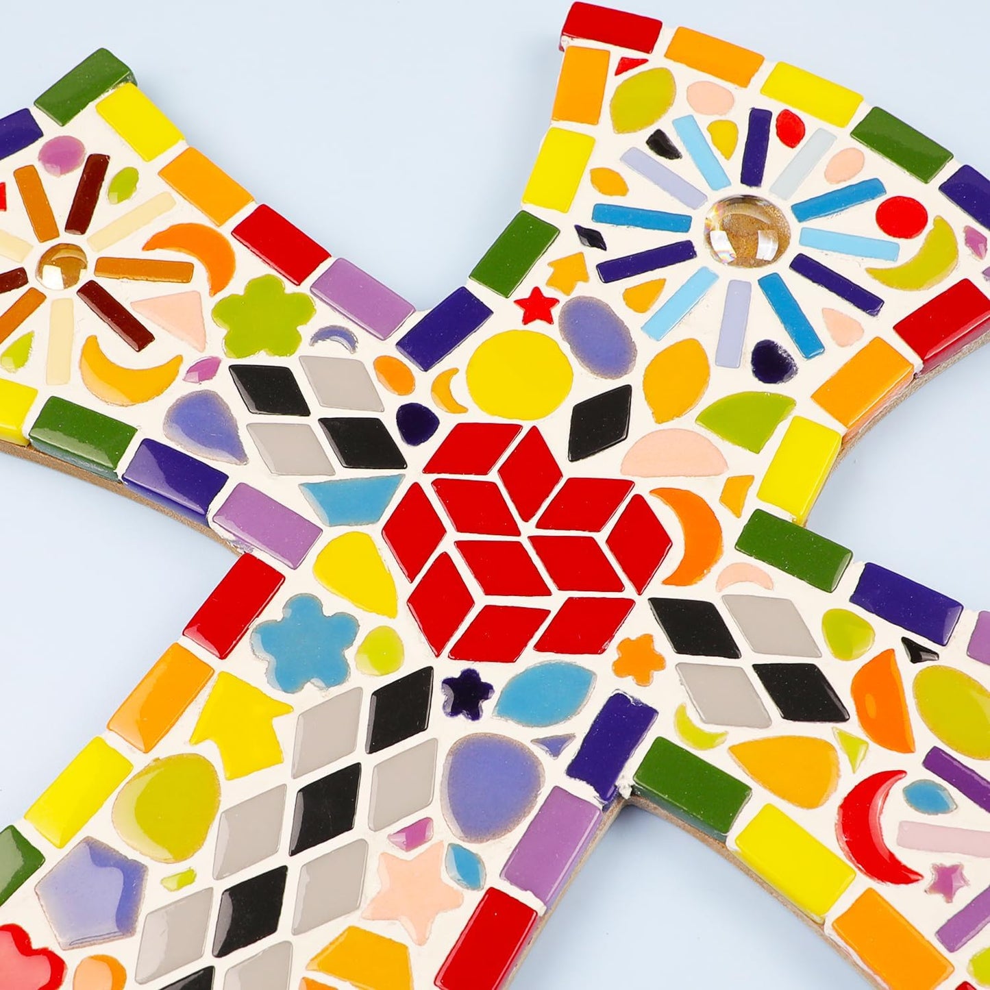 1cm Micro Ceramic Mosaic Tiles for Kids DIY Craft Bulk, Micro Mosaics Pieces suplplies fo Making Mosaic for DIY Craft Photo Frame Kits, Plant Pot, Vases etc.