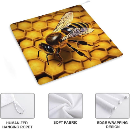 Yellow Honey Kitchen Towels Set -1PCS Super Absorbent Hand Towels, Soft Face Towel Set with Hanging Loop Lightweight Quick Dry Microfiber Dish Towels for Yoga Camping Hotel Spa Travel