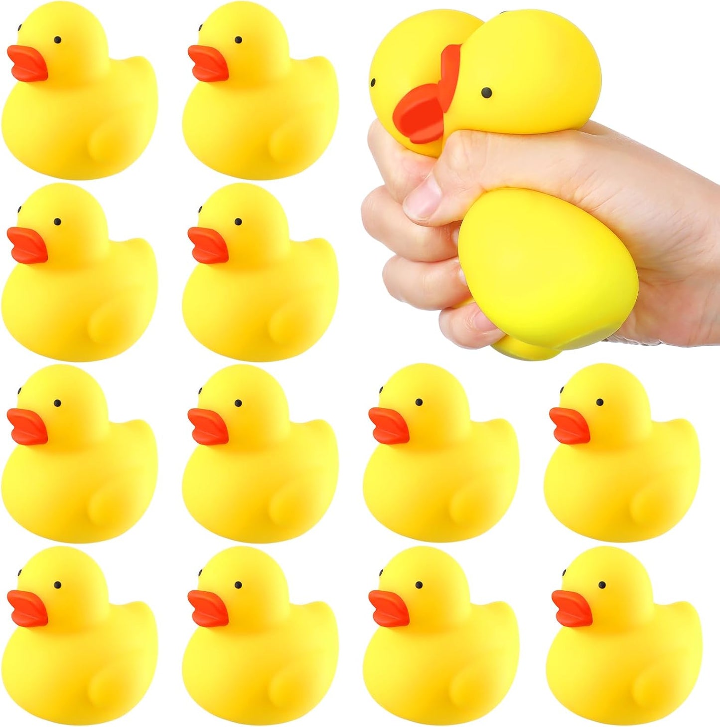 12 Pcs Duck Stress Balls for Adults Mini Duck Party Favors | Cute Duck Sensory Squeeze Balls Soft Fidgets for Christmas Stocking Stuffer Gifts, Stress Relief & Sensory Play