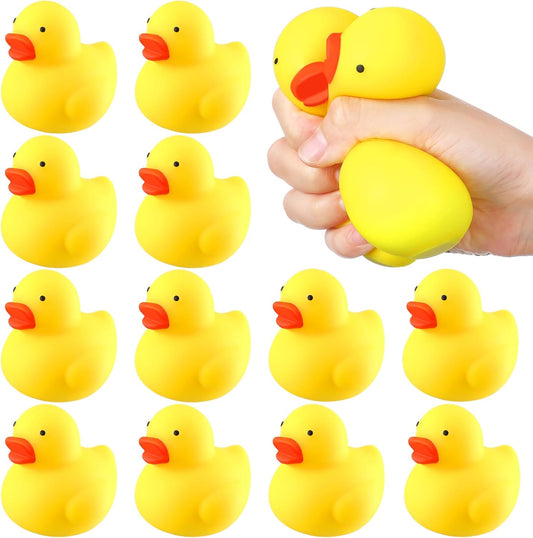 12 Pcs Duck Stress Balls for Adults Mini Duck Party Favors | Cute Duck Sensory Squeeze Balls Soft Fidgets for Christmas Stocking Stuffer Gifts, Stress Relief & Sensory Play