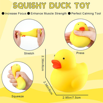 12 Pcs Duck Stress Balls for Adults Mini Duck Party Favors | Cute Duck Sensory Squeeze Balls Soft Fidgets for Christmas Stocking Stuffer Gifts, Stress Relief & Sensory Play