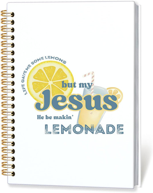 Bible Journal for Women, Christian Gifts for Women Girls,Jesus Christian Lemon Notebook Journal for Note Taking, Religious Gifts for Men, Scripture Hardcover Spiral Notebook 5.5x8.3 Inch