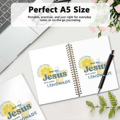 Bible Journal for Women, Christian Gifts for Women Girls,Jesus Christian Lemon Notebook Journal for Note Taking, Religious Gifts for Men, Scripture Hardcover Spiral Notebook 5.5x8.3 Inch