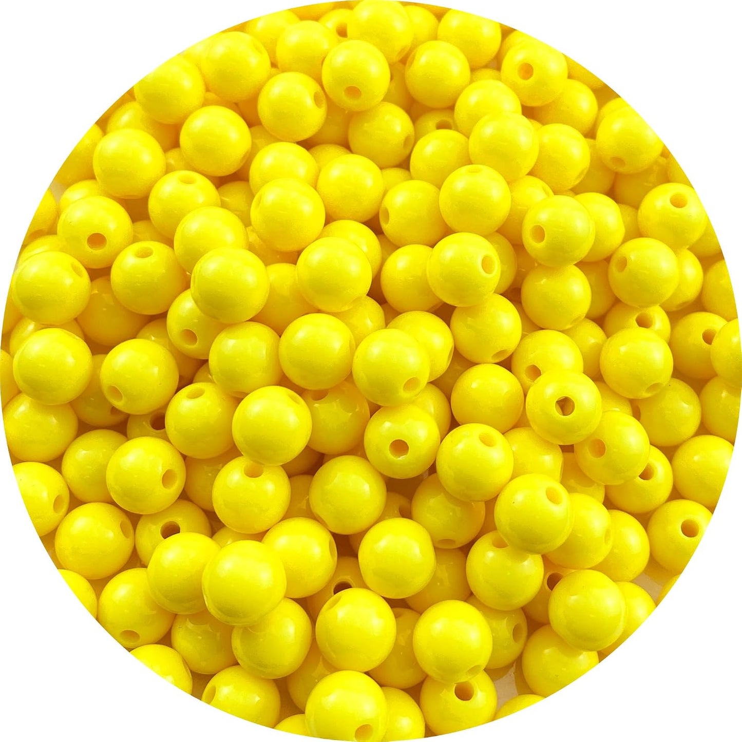 800 Pieces 6mm Acrylic Round Beads Smooth Spacer Plastic Pastel Craft Beads for DIY Craft Jewelry Making Bracelets Necklaces Earring Crafting Supplies (Yellow)