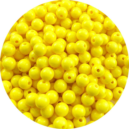 800 Pieces 6mm Acrylic Round Beads Smooth Spacer Plastic Pastel Craft Beads for DIY Craft Jewelry Making Bracelets Necklaces Earring Crafting Supplies (Yellow)