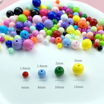 800 Pieces 6mm Acrylic Round Beads Smooth Spacer Plastic Pastel Craft Beads for DIY Craft Jewelry Making Bracelets Necklaces Earring Crafting Supplies (Yellow)