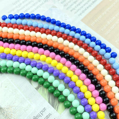 800 Pieces 6mm Acrylic Round Beads Smooth Spacer Plastic Pastel Craft Beads for DIY Craft Jewelry Making Bracelets Necklaces Earring Crafting Supplies (Yellow)