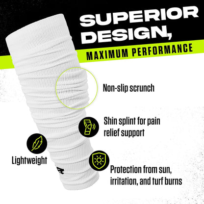 Football Leg Sleeves Calf Compression for Men, Athletic Shin Splint Support - One Pair